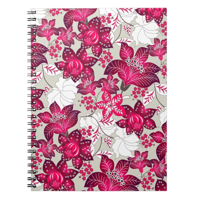 Caderno Espiral Flor de hibisco vermelho (Frente)