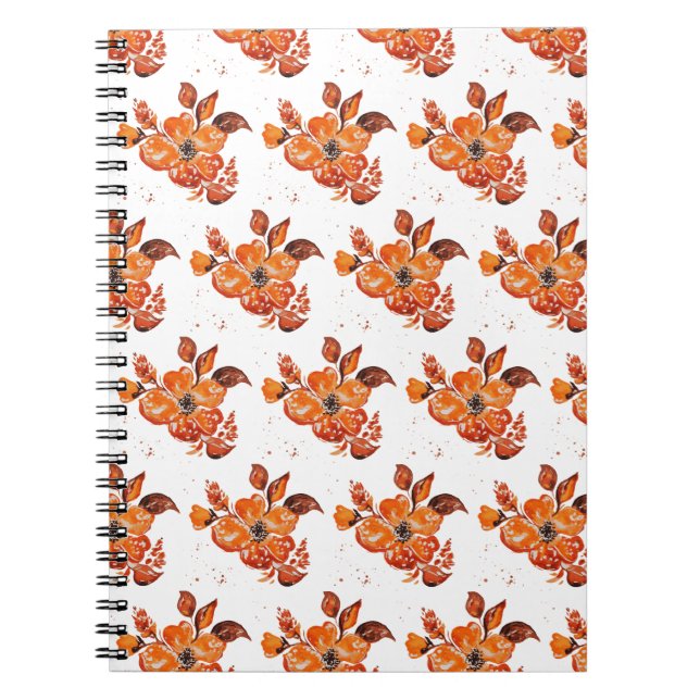 Caderno Espiral Flor de laranja aquarela (Frente)