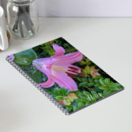 Caderno Espiral Flor de Lírio Rosa Bloom
