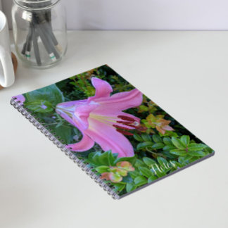 Caderno Espiral Flor de Lírio Rosa Bloom
