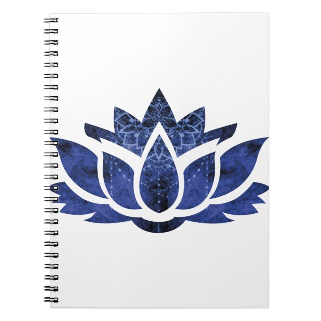 Caderno Espiral Flor de Loto con atrapa sueños azul (Frente)