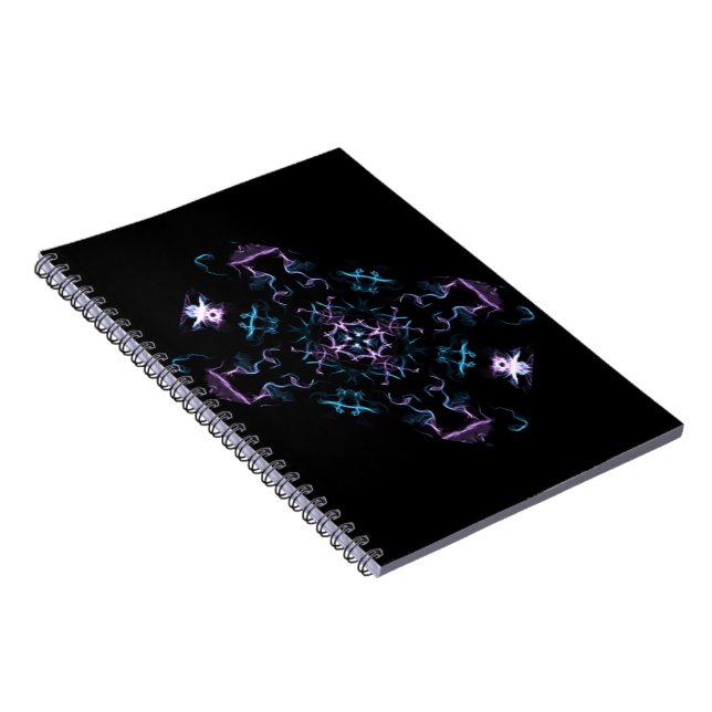 Caderno Espiral Flor de Mandala Roxo e Azul (Lado Direito)