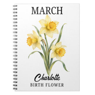 Caderno Espiral Flor de Nascimento Botânica Narciso de Março
