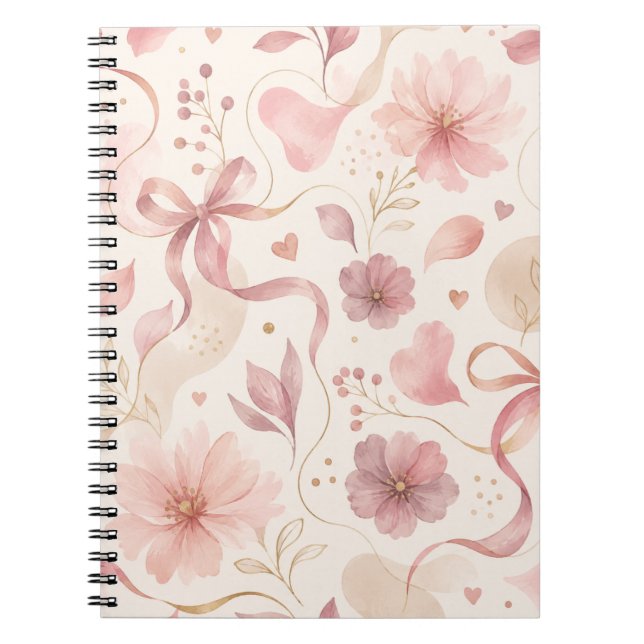 Caderno Espiral Flor de Rosa Coquette (Frente)