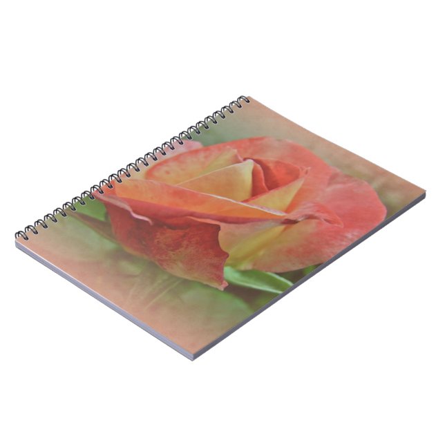Caderno Espiral Flor de Rosa de pêssego (Left Side)