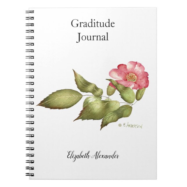 Caderno Espiral Flor de rosa silvestre rosa (Frente)