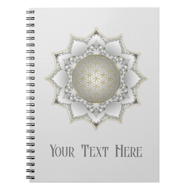 Caderno Espiral Flor De Vida - Blossomas Mandala 1 (Frente)