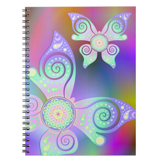 Caderno Espiral Flor de Vida / Blume des Lebens - borboleta (Frente)