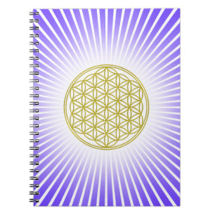Caderno Espiral Flor de Vida / Blume des Lebens - raios brancos