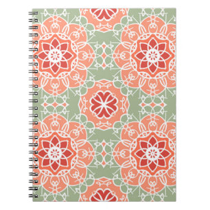 Caderno Espiral Flor de vintage de fundo. Padrão floral sem costur