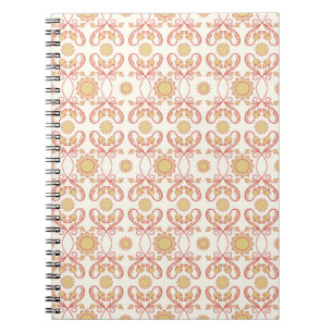 Caderno Espiral Flor de vintage de fundo. Padrão floral sem costur