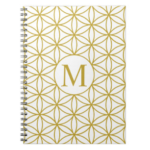 Caderno Espiral Flor do ouro do Lg Ptn da vida (personalizado) no