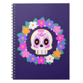 Caderno Espiral Flor Floral Açúcar Crânio