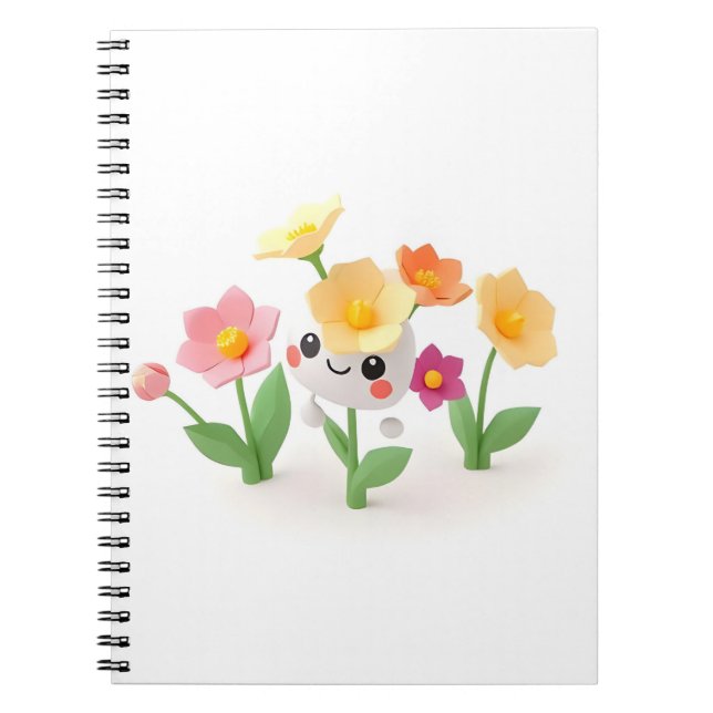 Caderno Espiral flor fofa (Frente)