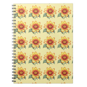 Caderno Espiral Flor Laranja