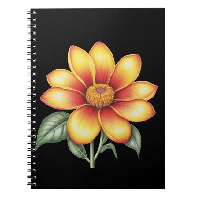 Caderno Espiral Flor Laranja (Frente)