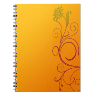 Caderno Espiral Flor Laranja