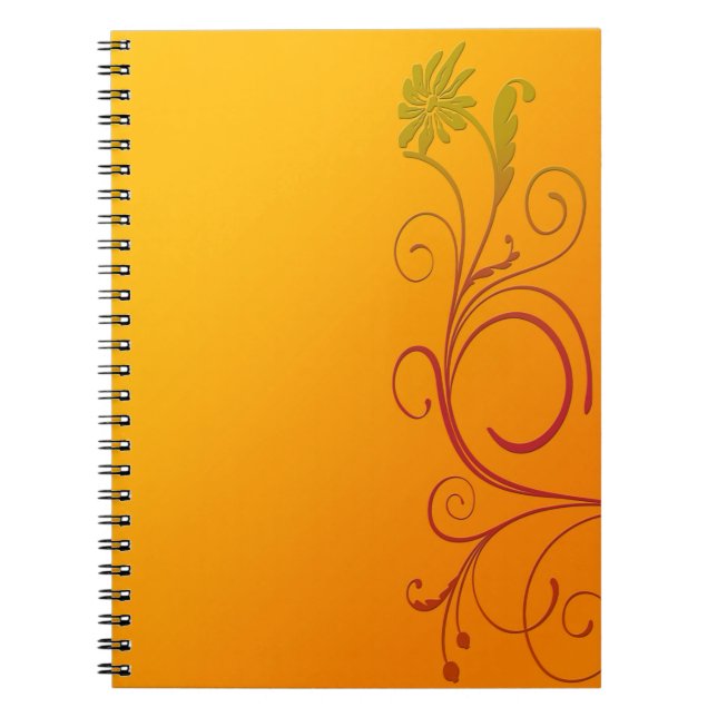 Caderno Espiral Flor Laranja (Frente)