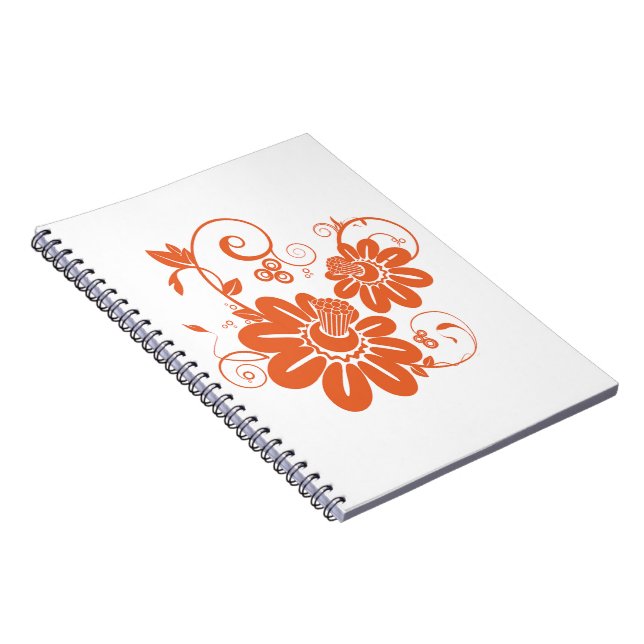 Caderno Espiral Flor Laranja (Lado Direito)