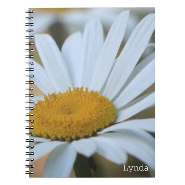 Caderno Espiral Flor margarida grande acentuado (Frente)