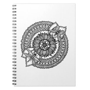 Caderno Espiral Flor na mandala