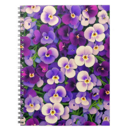 Caderno Espiral Flor Pansível Roxo