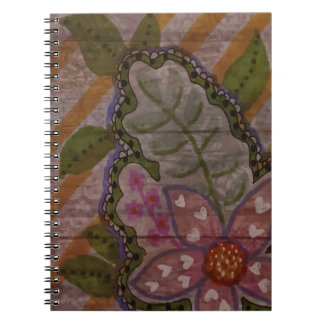 Caderno Espiral Flor Rosa Abstrata