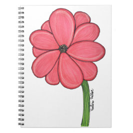 Caderno Espiral Flor Rosa Completa