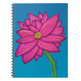 Caderno Espiral Flor Rosa Fúcsia