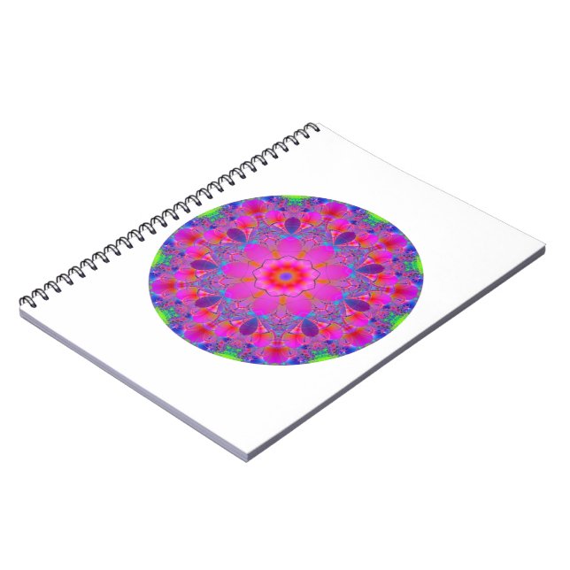 Caderno Espiral Flor rosa Mandala (Left Side)