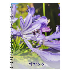 Caderno Espiral Flor roxa da Nova Zelândia