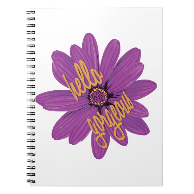 Caderno Espiral Flor Roxo com Laranja Alô Gordo (Frente)