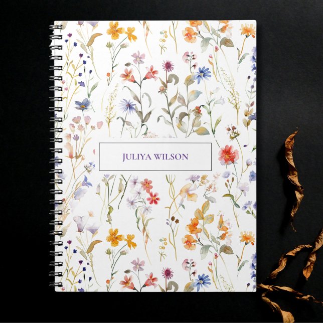 Caderno Espiral Flor selvagem colorido (Criador carregado)