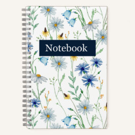 Caderno Espiral Flor Silvestre Azul 🌸
