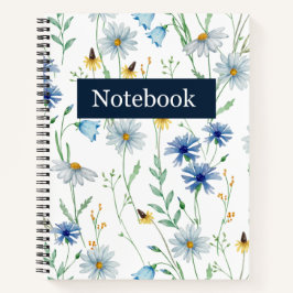 Caderno Espiral Flor Silvestre Azul 🌸