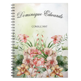 Caderno Espiral Flor Tropical Botânica Elegante Estilosa