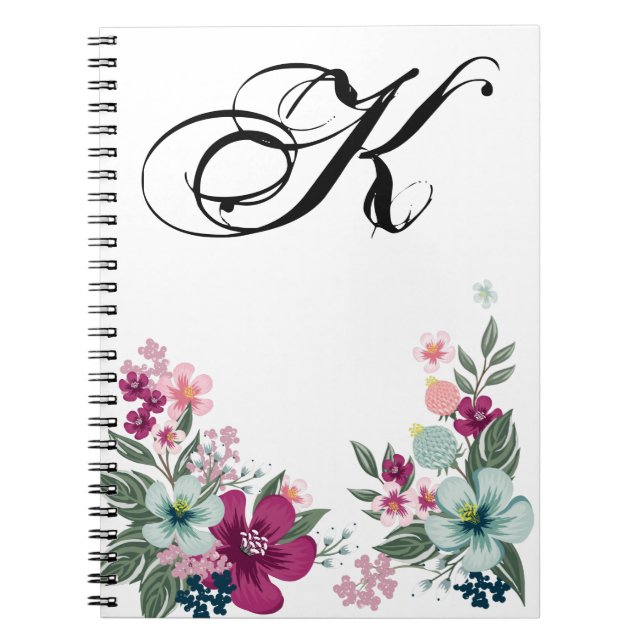 Caderno Espiral Flor tropical do Livro de Notas Personalizado em B (Frente)