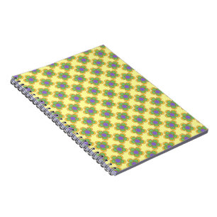 Caderno Espiral Flor Whimsical (verde/amarelo)