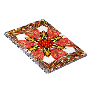 Caderno Espiral Flora de rabisco colorida coração estrela sem cost