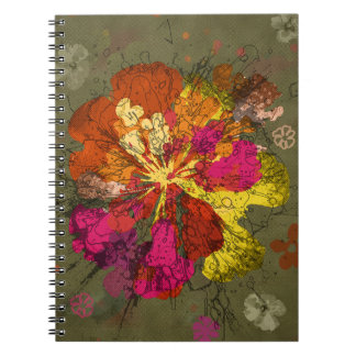 Caderno Espiral Floração Abstrata Ousada