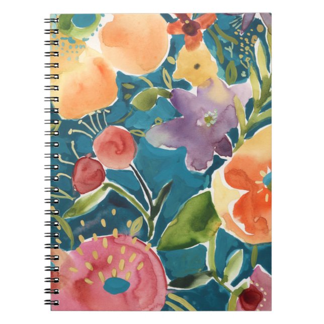 Caderno Espiral Florais Abundantes I (Frente)