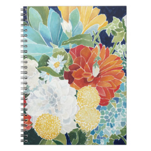 Caderno Espiral Florais de meia-noite III