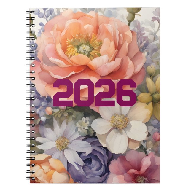 Caderno Espiral floral (Frente)
