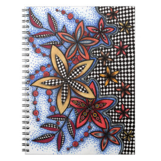 Caderno Espiral Floral Abstrato Doodle