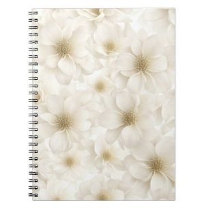 Caderno Espiral Floral Abstrato Marfim Macio