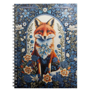Caderno Espiral Floral Azul Elegante William Morris Inspirou Rapos