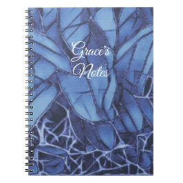 Caderno Espiral Floral Azul Escuro A Monograma