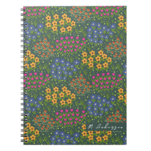 Caderno Espiral Floral Bed Green