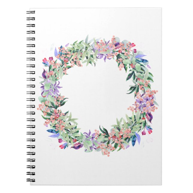 Caderno Espiral Floral Berries Wreath (Frente)