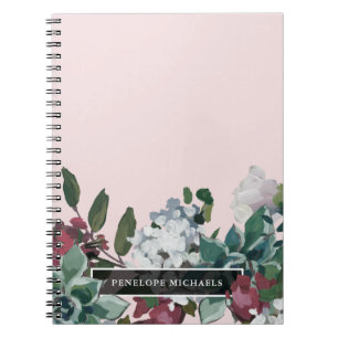 Caderno Espiral Floral bonito com nome